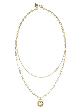 Rolling Hearts Romantic Double Necklace JUBN03348JWYGT/U