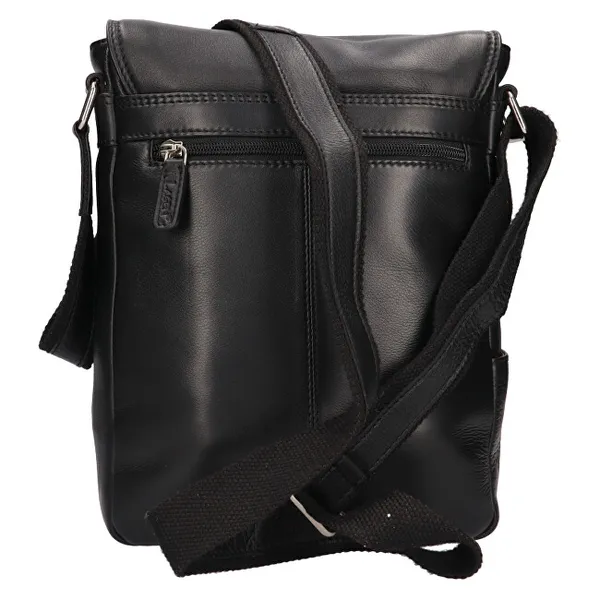 Men's leather crossbody bag LG-655 BLK