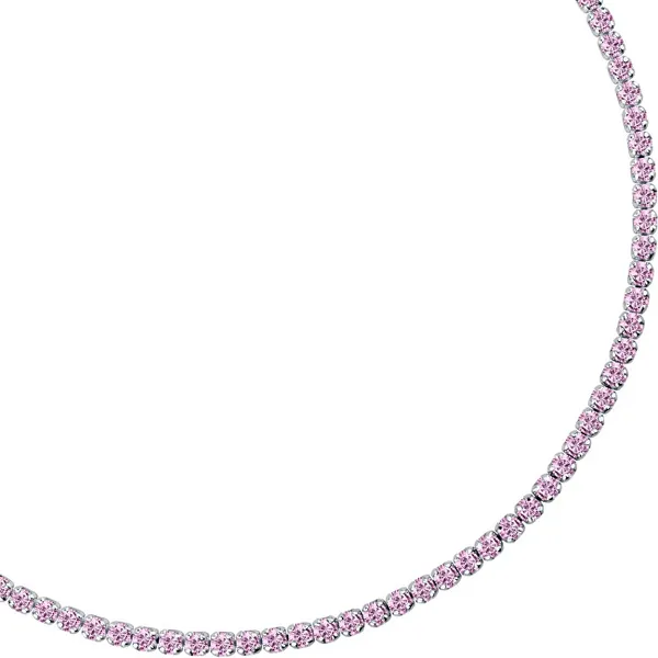 Silver tennis bracelet with pink zircons Silver LPS05AWV32