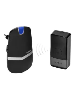 LAXAN AC battery-free wireless doorbell, black