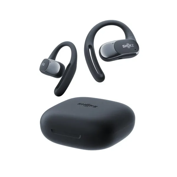 SHOKZ OpenFit Air austiņas bezvadu austiņas ar auss āķi Zvani/Mūzika/Sports/Ikdienas Bluetooth Melns