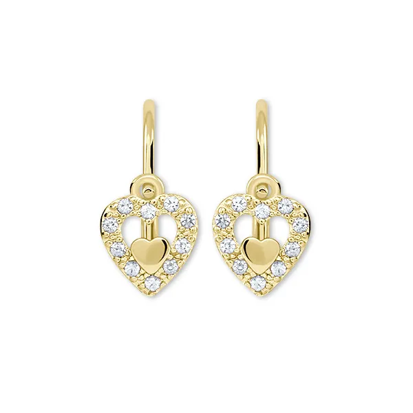 Girls' heart earrings made of gold 239 001 00779