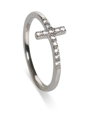 Decent Silver Sanctuary Cross Ring 63342