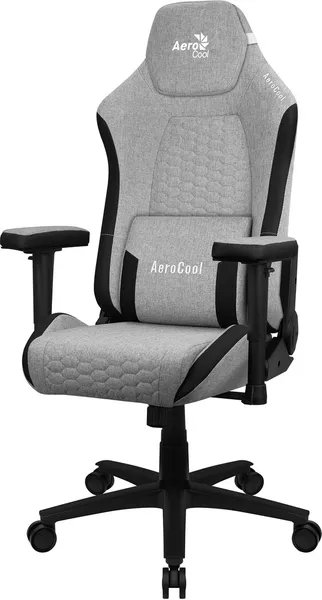 Aerocool CROWNASHGR, Ergonomisks spēļu krēsls, Regulējami spilveni, AeroWeave tehnoloģija, pelēks