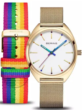 Bering 127220-36-334 Ladies Watch FREEDOM Gold glänzend 36mm 5ATM