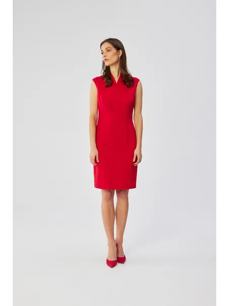 S360 Dress with a subtle neckline and overlap - red