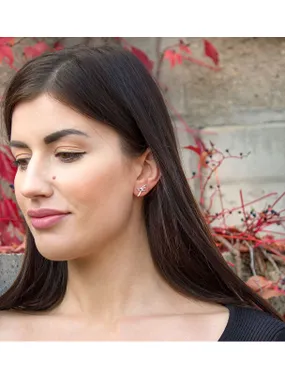 Charming silver bow earrings AGUP809L