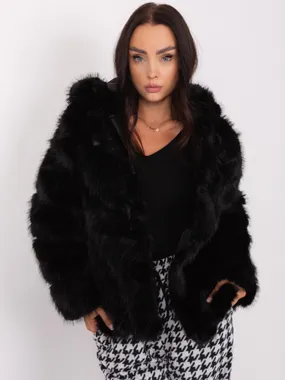 Black fur transitional jacket.