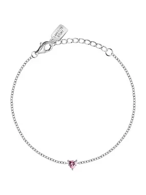 Delicate silver bracelet with pink zircon Silver LPS05AWV10