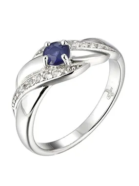 Beautiful silver ring with sapphire Precious Stone SR08997B