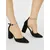 Suede black pumps with a block heel