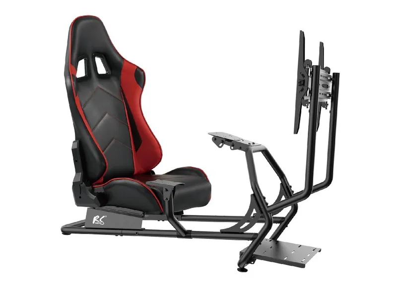 Stand with seat for racing steering wheel