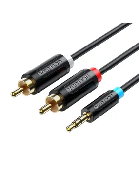 Cable Audio Adapter 3.5mm Male to 2x Male RCA Vention BCLBK 8m Black