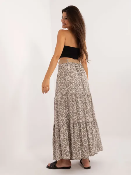 Women's dark beige skirt with ruffles