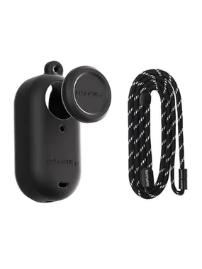 Silicone case with a leash Sunnylife for Insta360 GO 3S (black)