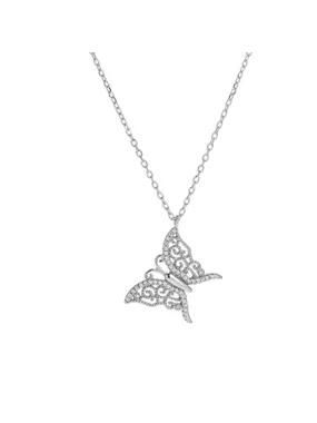 Charming Silver Butterfly Necklace AJNA0018 (Chain, Pendant)
