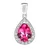 Silver jewelry set MONACO earrings and pendant with synthetic ruby ​​LPS0341R