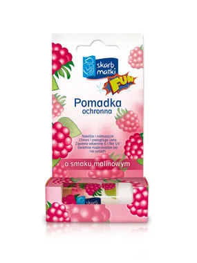 Fun protective lipstick with raspberry flavor for children 6.5g