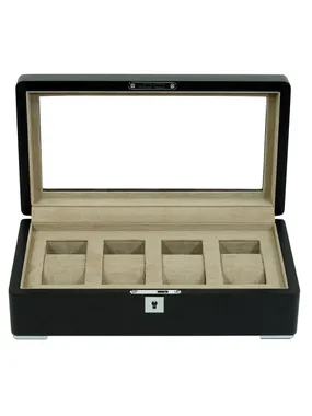 Rothenschild RS-3420-4-BL-TAN Watch Box Black [4] with beige velvet