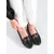 Black women's moccasins with buckle