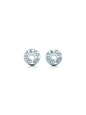 Luxury silver round earrings 19710424 + original packaging