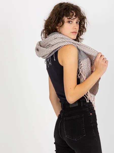 Women's gray-pink Scarf shawl / scarf / cowl