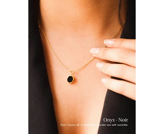 SHENDED CANDLE 50H Neckline with onyx le Pouvoir de Pierresses Blue Flower 323082
