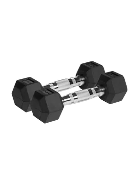 Rubberized cast iron dumbbells HEX 2x2 kg REBEL ACTIVE