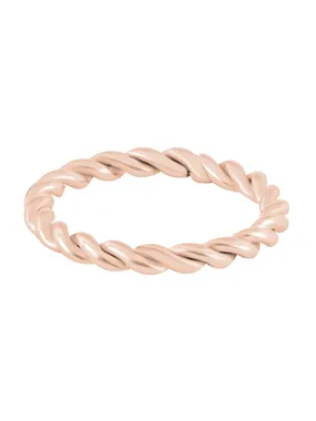 Modern twisted pink gilded ring