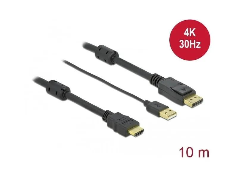 Cable HDMI(M)-Displayport (M)4K 10M USB A(M) black 85968