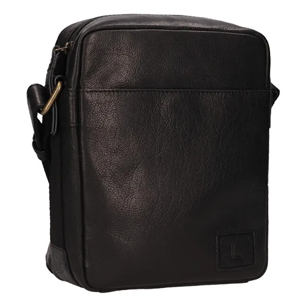 Men's leather crossbody bag 290602 BLK