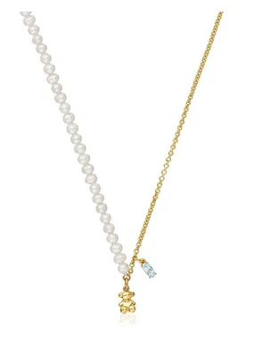 Lovely Gold Plated Bold Bear Pearl Necklace 1004024300