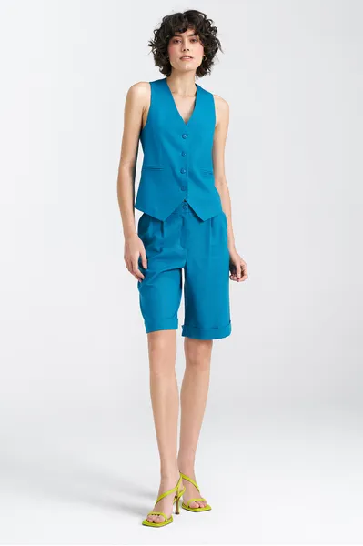 Classic linen vest - blue - KA05