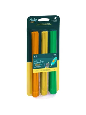 3Doodler Start 3DS-ECO-MIX2-75 3D drukas materiāls Kompostējama plastmasa Zaļa, Oranža, Dzeltena 1 g