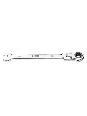 Combination wrench with joint and ratchet 10 x 160 mm