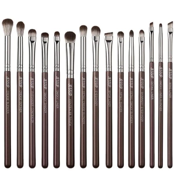 Brown Makeup Brushes eye makeup brush set T499 15pcs.