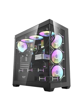 Darkflash DS900 computer case (black) + 7 ARGB fans