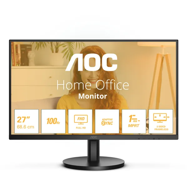 AOC B3 27B3HMA2 LED displejs 68,6 cm (27 collas) 1920 x 1080 pikseļi Full HD LCD melns