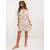 Women's white and beige dress with ruffles