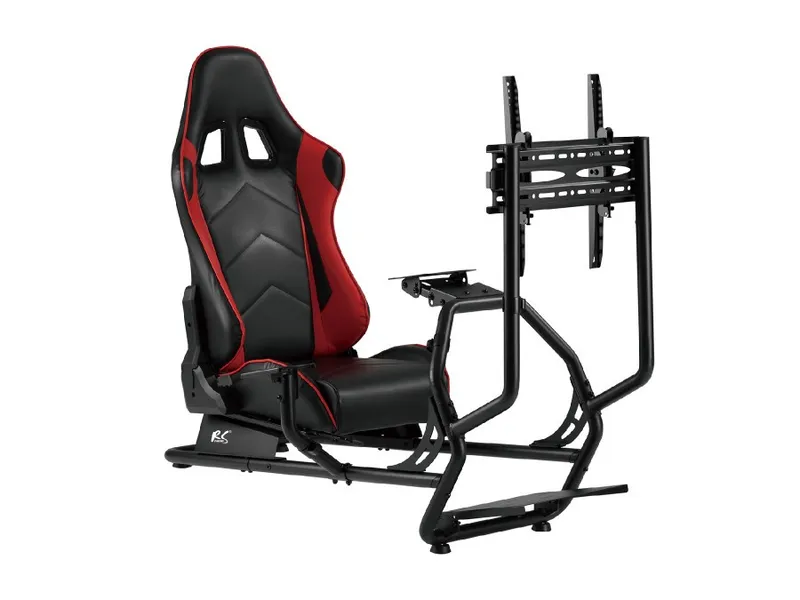 Stand with seat for racing steering wheel