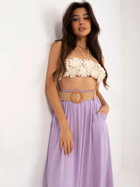 Women's light purple flared skirt