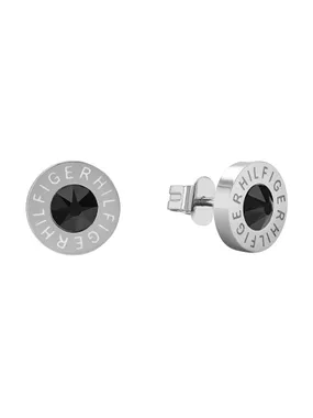 Steel earrings with black crystal 2790379