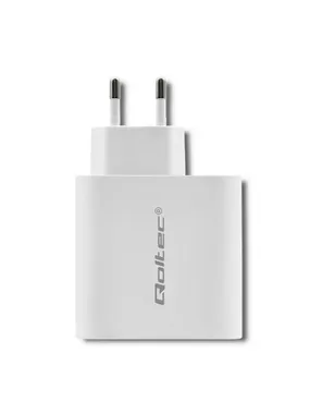 Qoltec 51715 lādētājs| 63W | 5-20V | 1,5-3A | USB tipa C PD | USB QC 3.0 | Balts