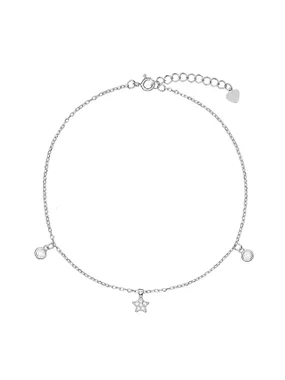 Beautiful silver leg bracelet with pendants AJNH0012