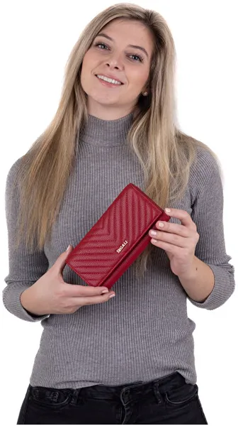 Women's leather wallet 50511 red