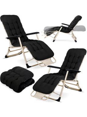 Garden deckchair folded with a sophista chillwell pillow set 2 pcs black
