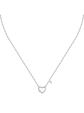 Delicate silver heart necklace with zircons Silver LPS10AWV12
