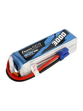 Gens ace 3000mAh 22.2V 60C 6S1P Lipo Battery Pack with EC5 plug