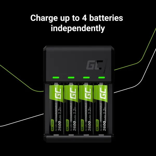 VitalCharger charger 4x Batteries AA 2000mAh