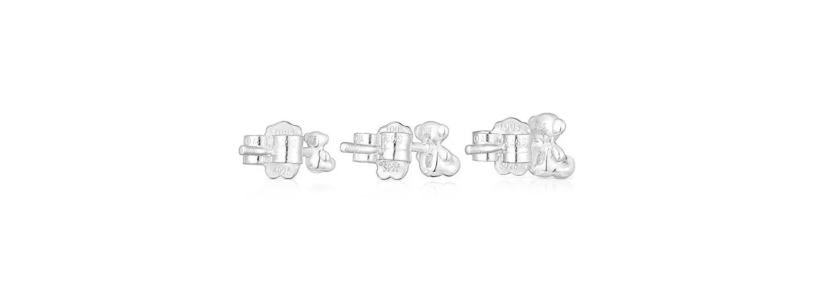 Bold Motif Silver Stud Earrings Set 1003932100